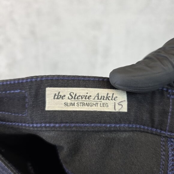 AG Adriano Goldschmied Jeans Womens 26R Blue Coated Stevie Ankle Slim Straight - Picture 12 of 15